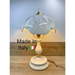 Porcelain Ceramic Table Lamps Hand painted and signed Corsi.A for MTC Italy 22"